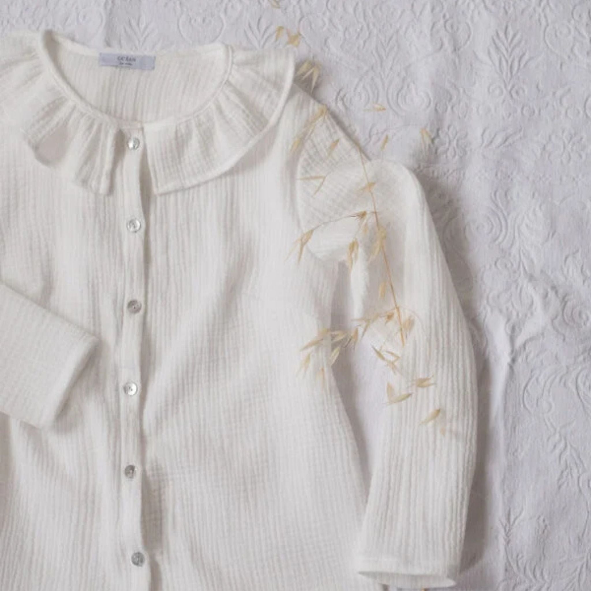 Camicia in garza colletto volant (+ colori)