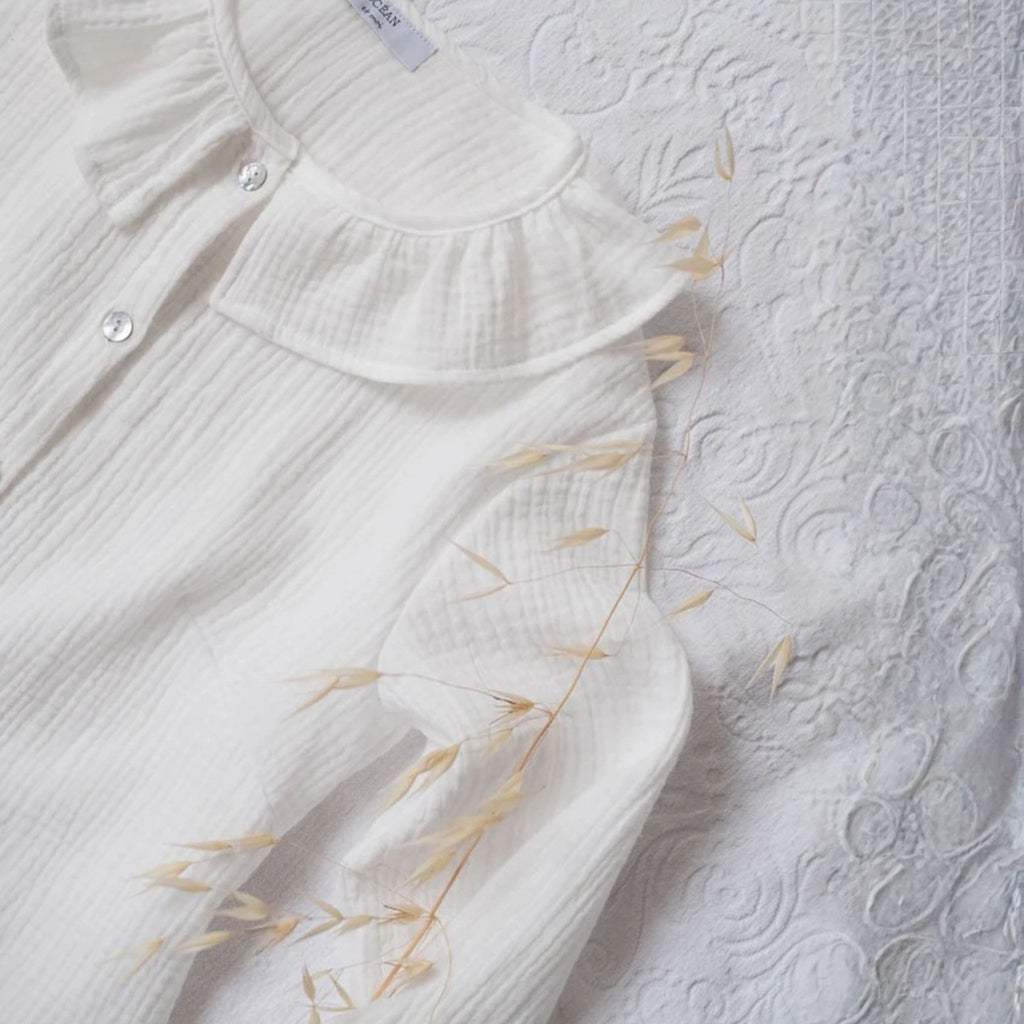 Camicia in garza colletto volant (+ colori)