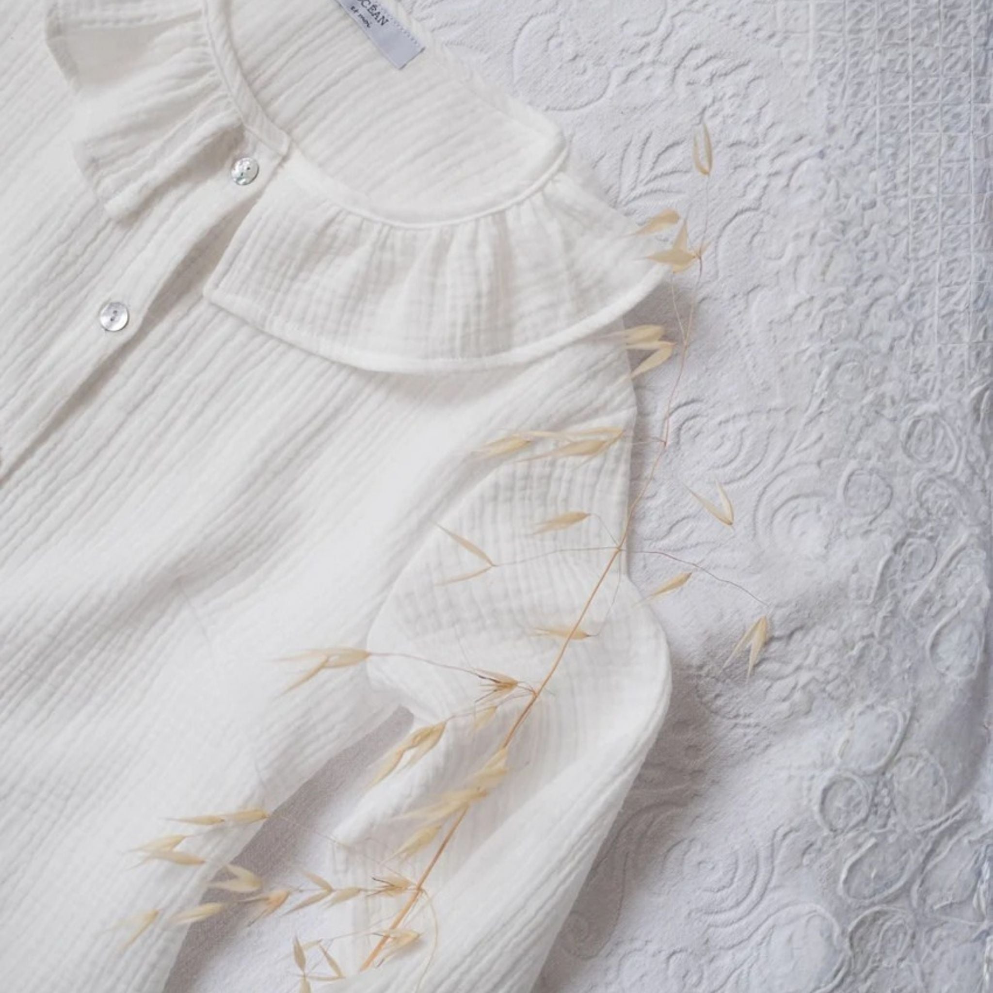 Camicia in garza colletto volant (+ colori)