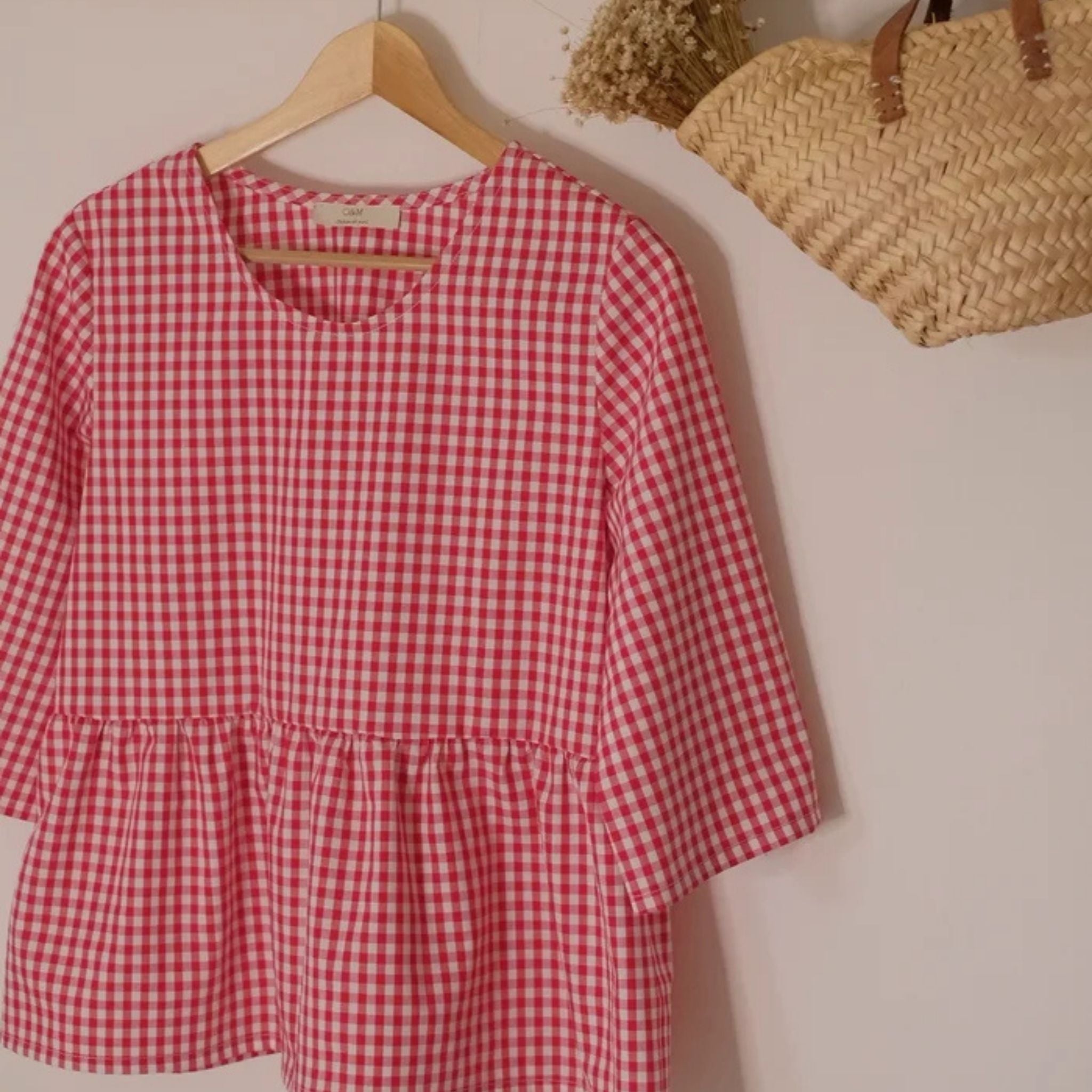 Blusa Vichy con balza (+ colori)