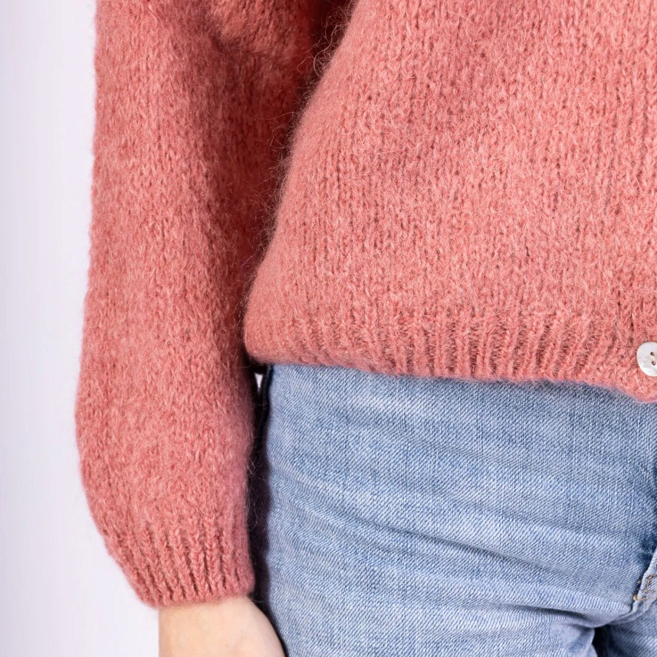 Cardigan misto Mohair girocollo