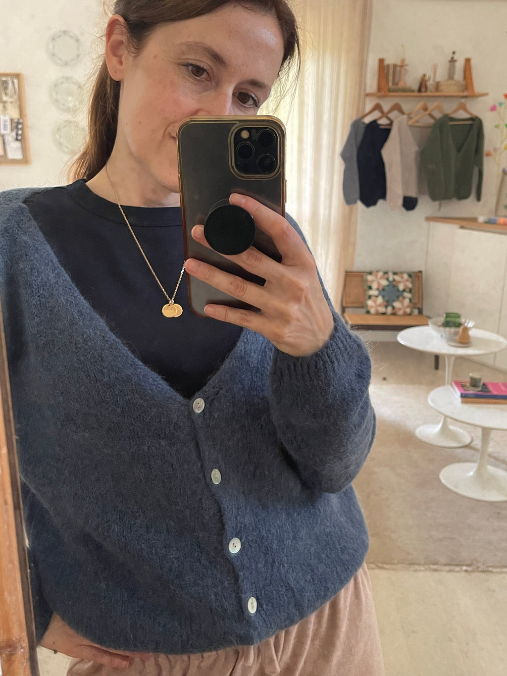 Cardigan misto Mohair scollo V