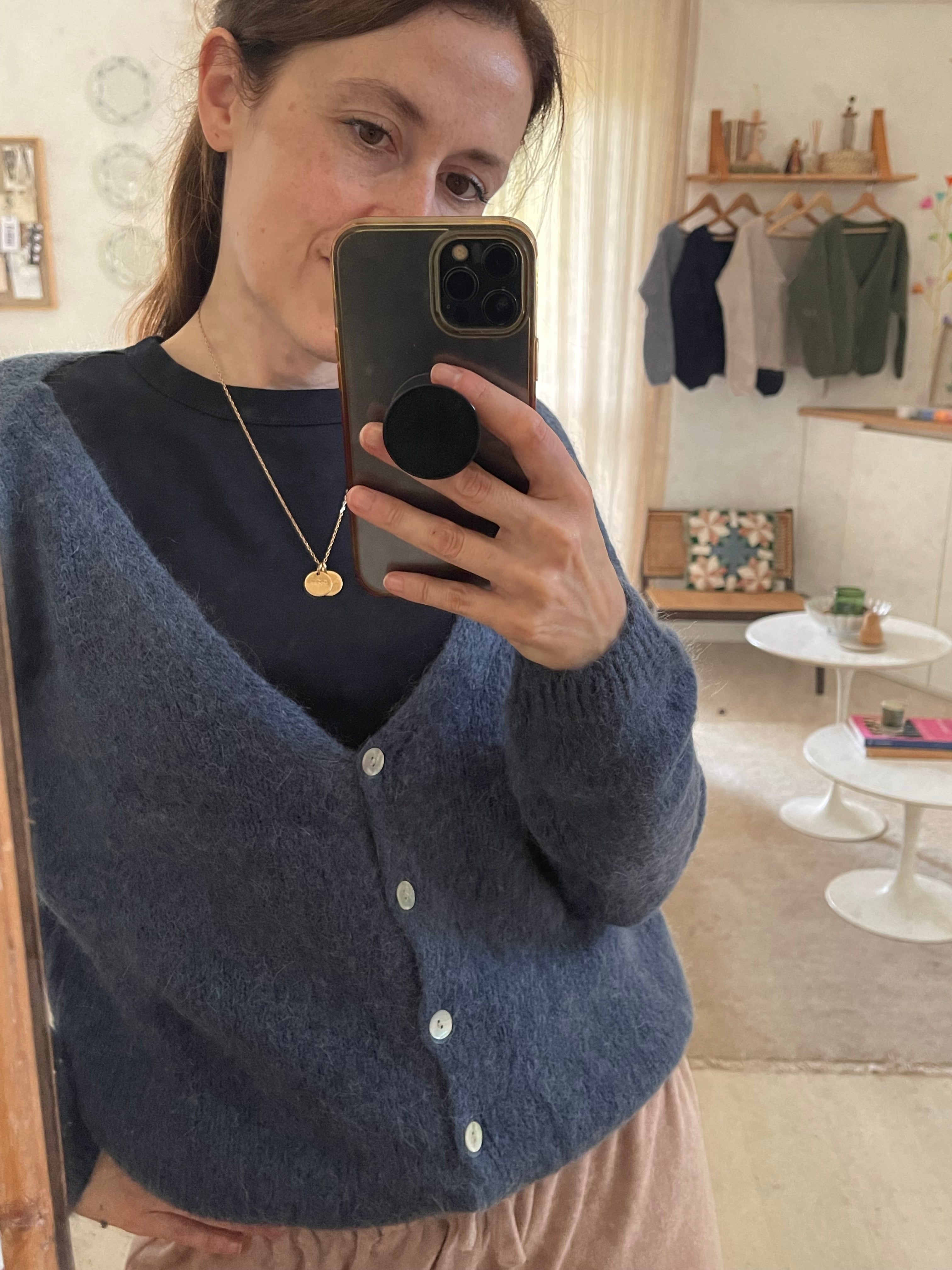 Cardigan misto Mohair scollo V