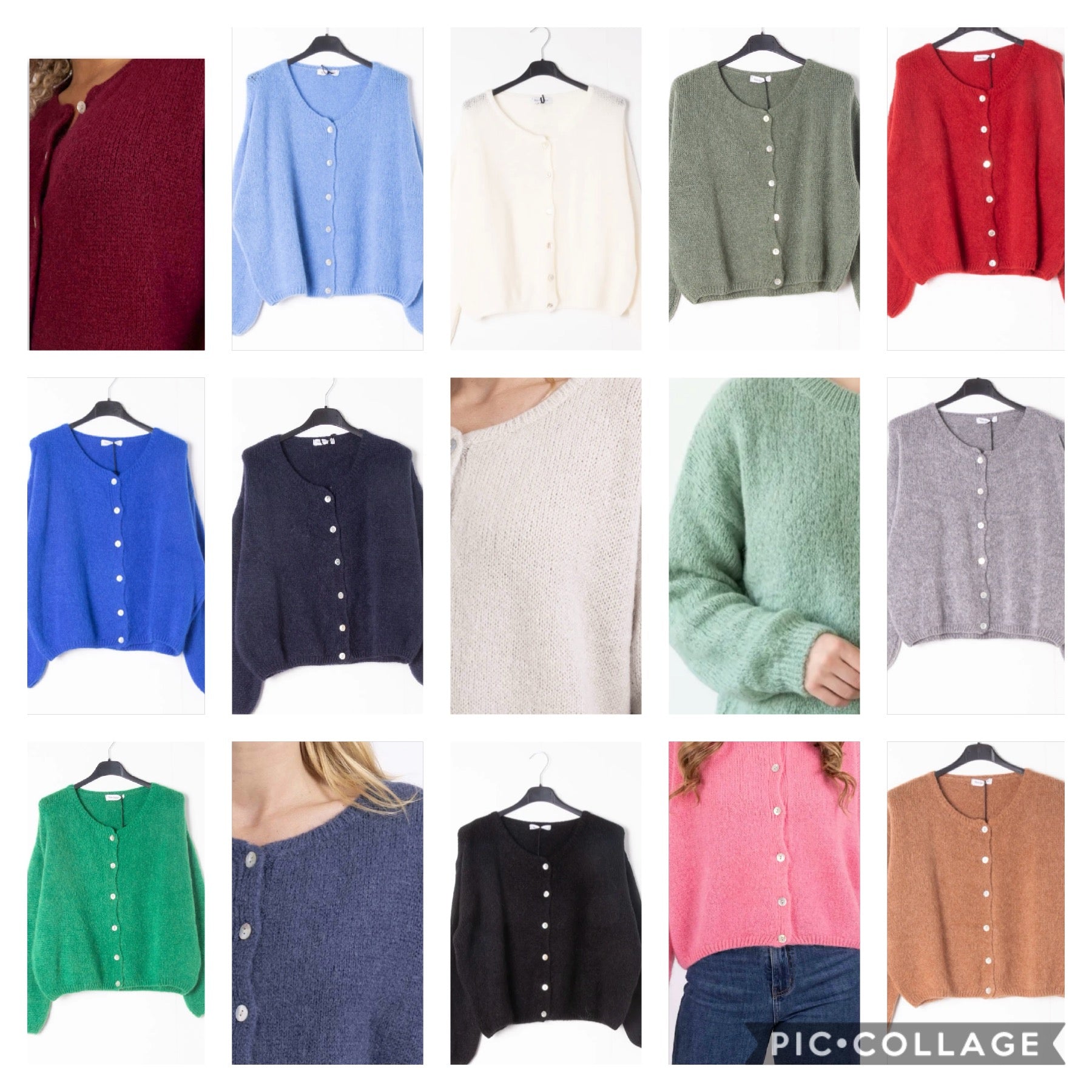 Cardigan misto Mohair girocollo