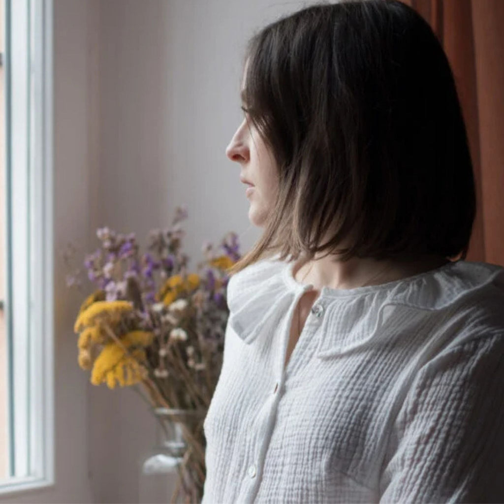 Camicia in garza colletto volant (+ colori)