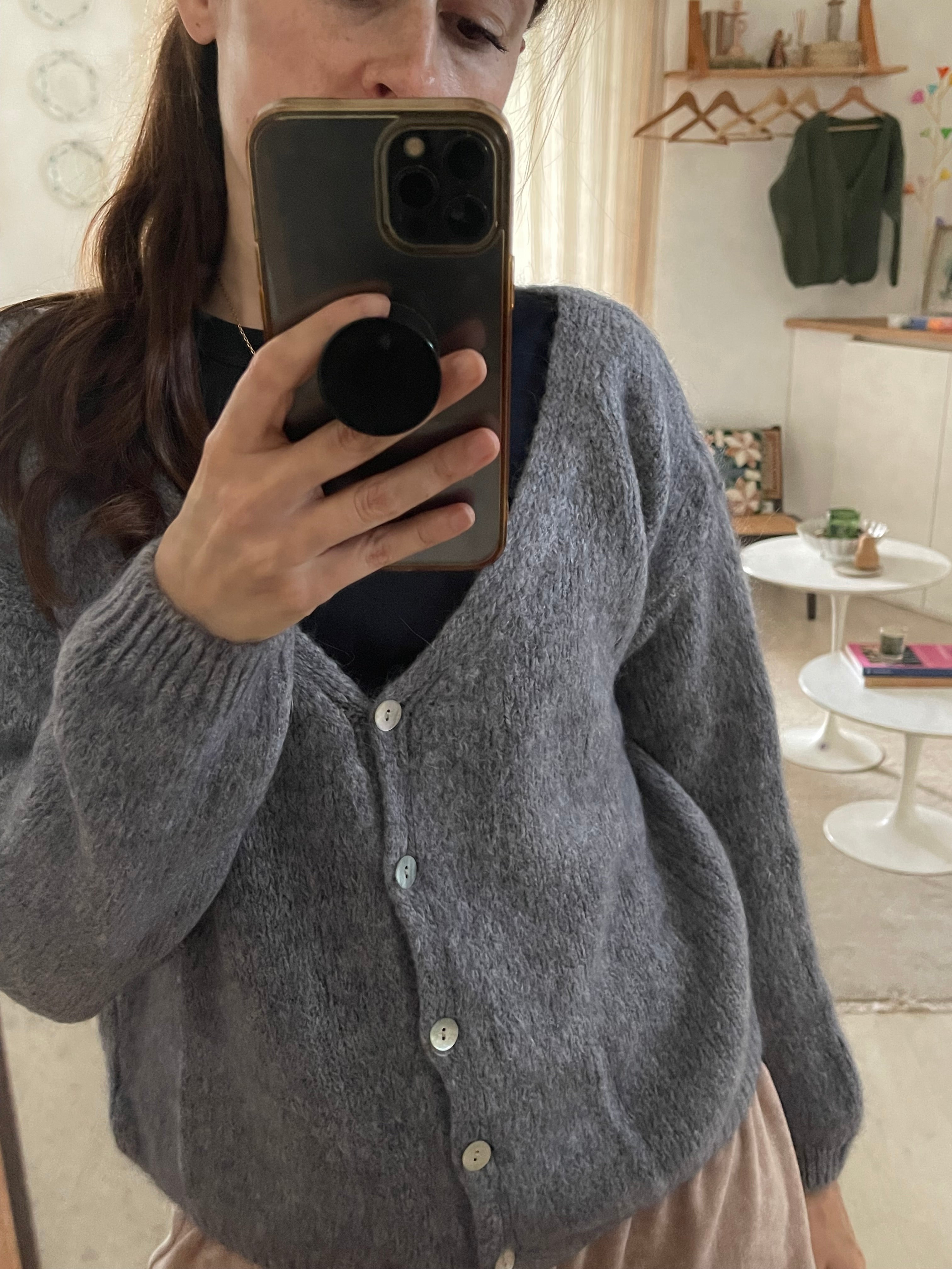 Cardigan misto Mohair scollo V