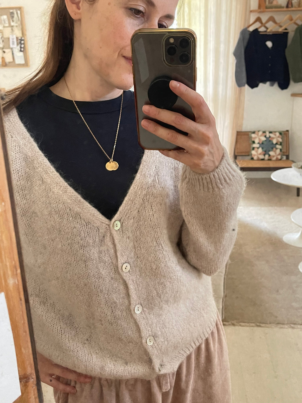 Cardigan misto Mohair scollo V