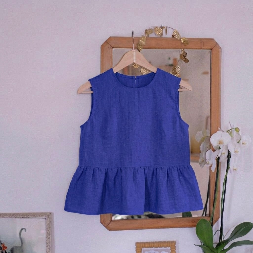 Top in lino con balza (+ colori)
