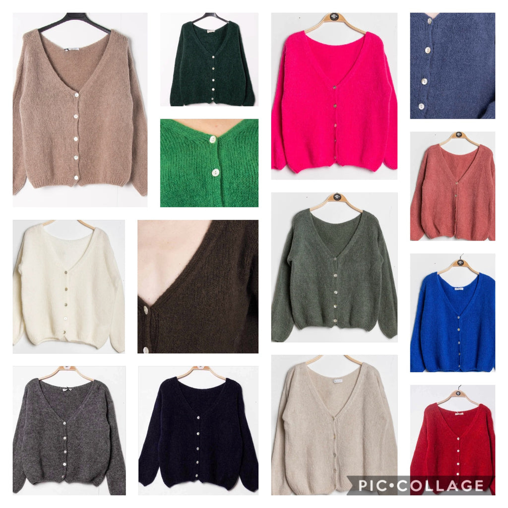Cardigan misto Mohair scollo V