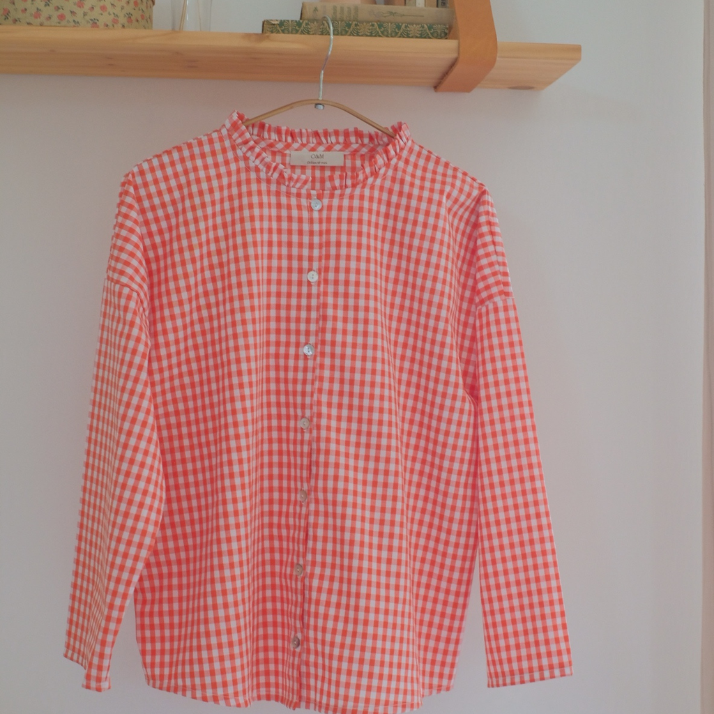 Camicia collo froufrou Vichy (+ colori)