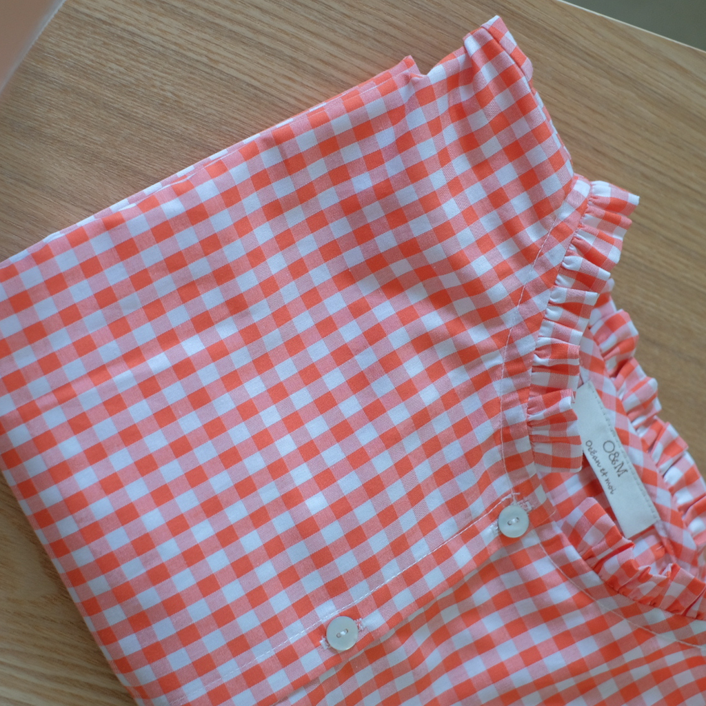 Camicia collo froufrou Vichy (+ colori)