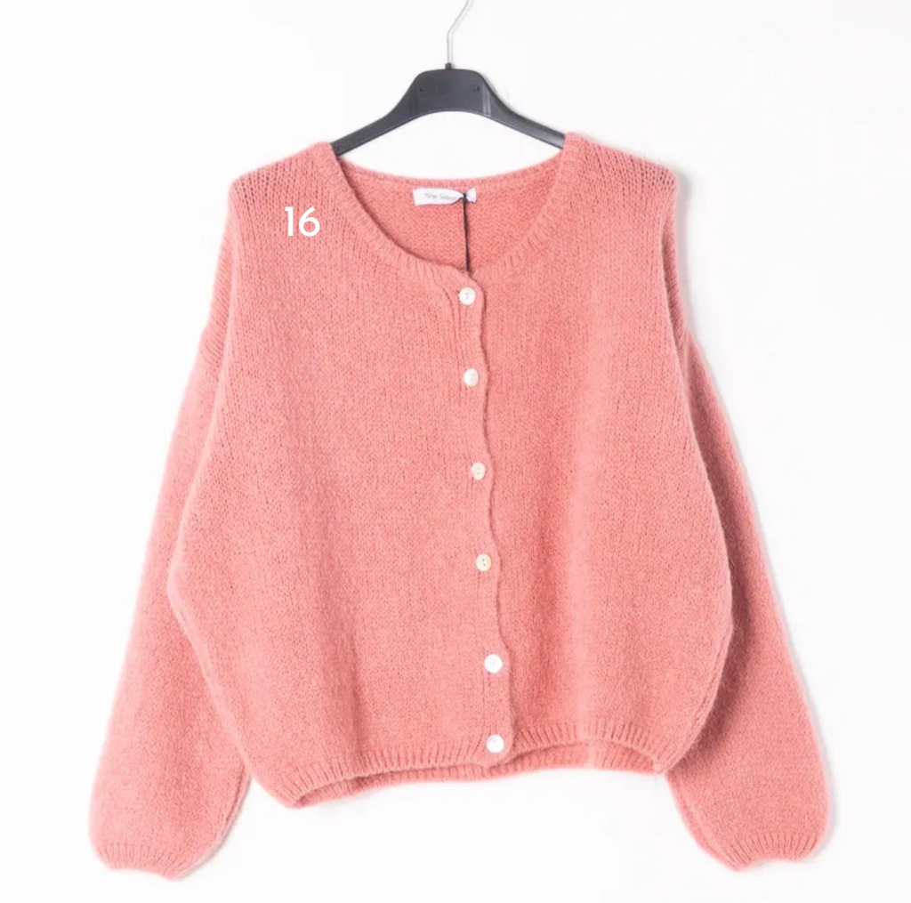 Cardigan misto Mohair girocollo PREORDINE