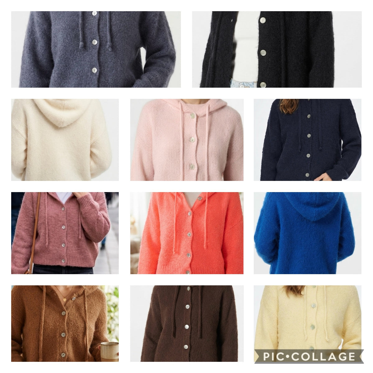 Cardigan cappuccio misto Mohair PREORDINE