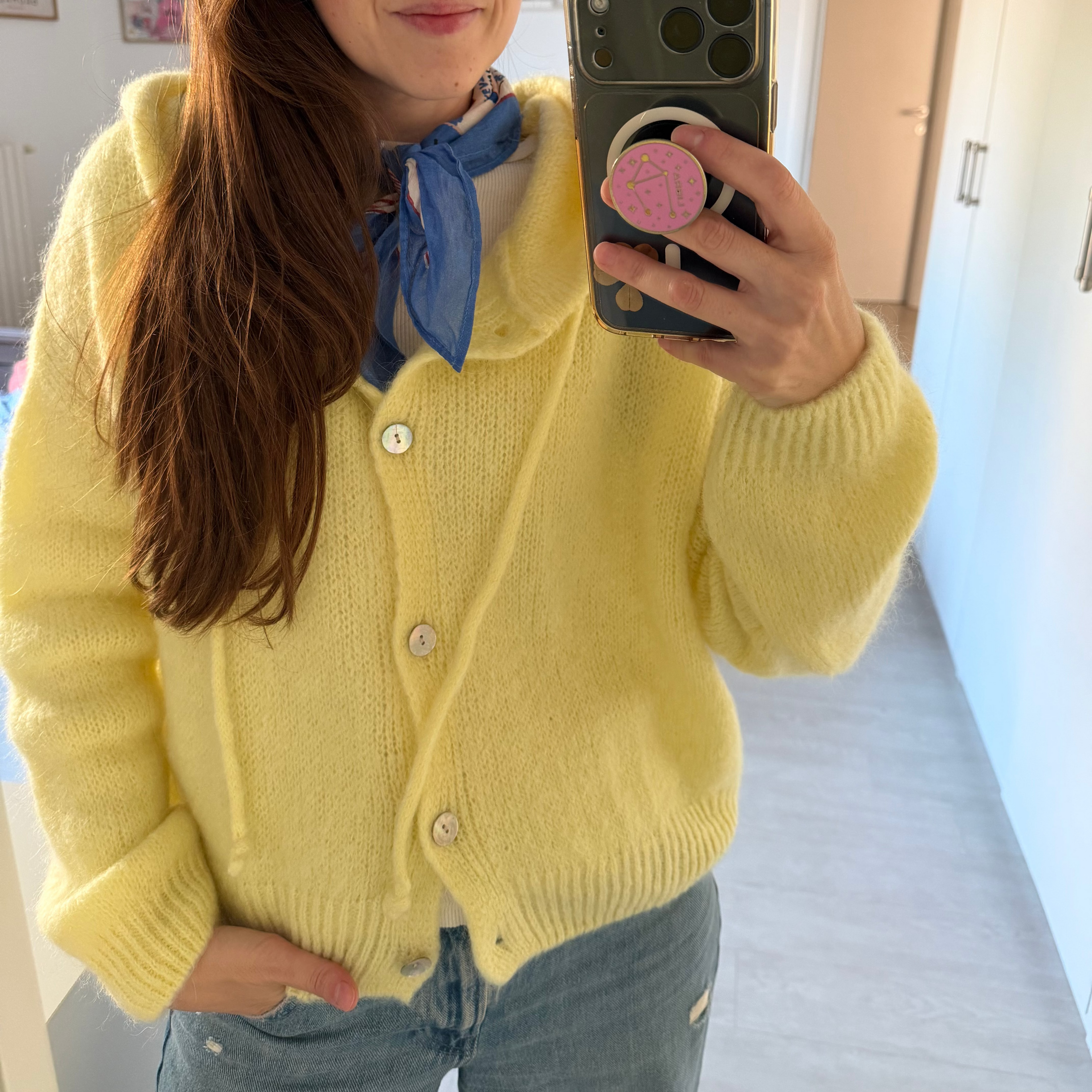 Cardigan cappuccio misto Mohair PREORDINE