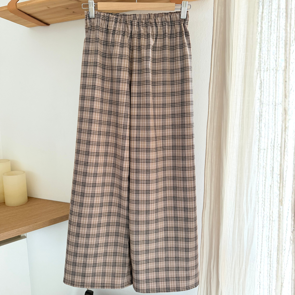 Pantaloni ampi scacchi rosa PRONTA CONSEGNA