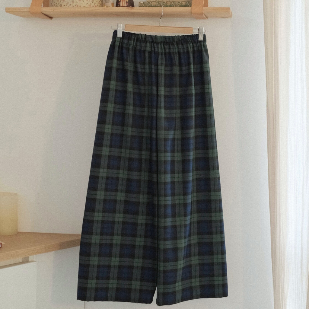 Pantaloni ampi in tartan (+ colori)