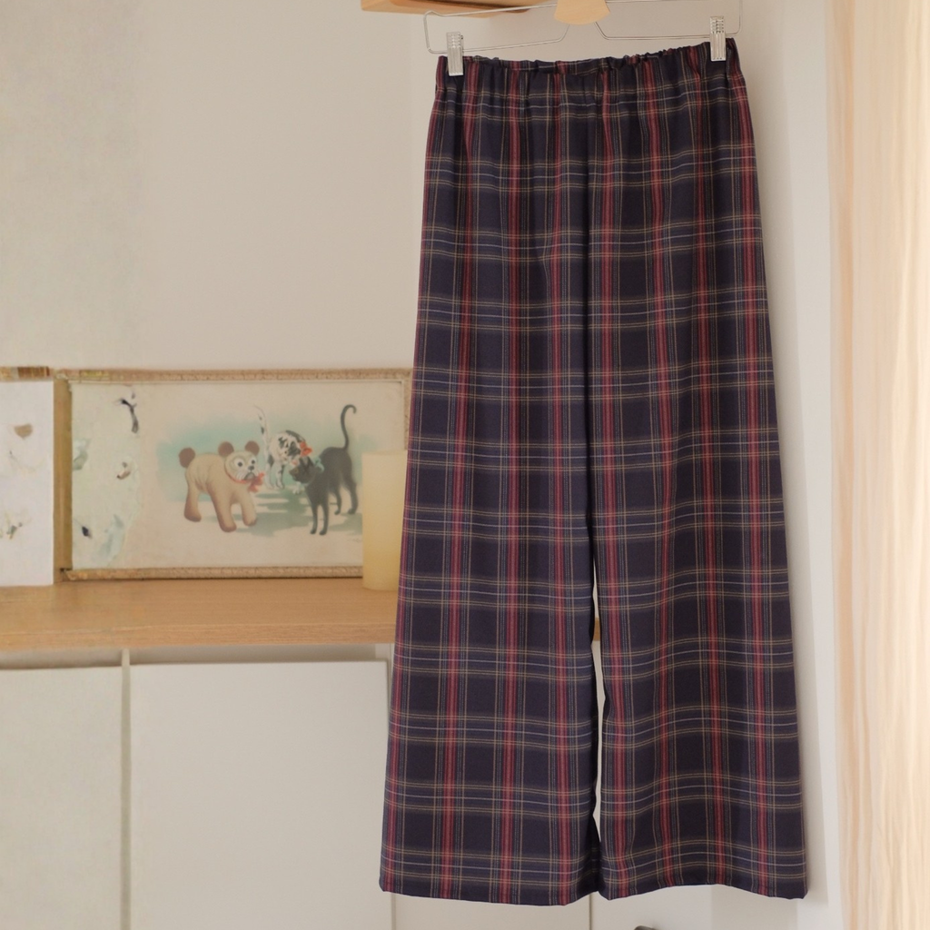 Pantaloni ampi in tartan (+ colori)