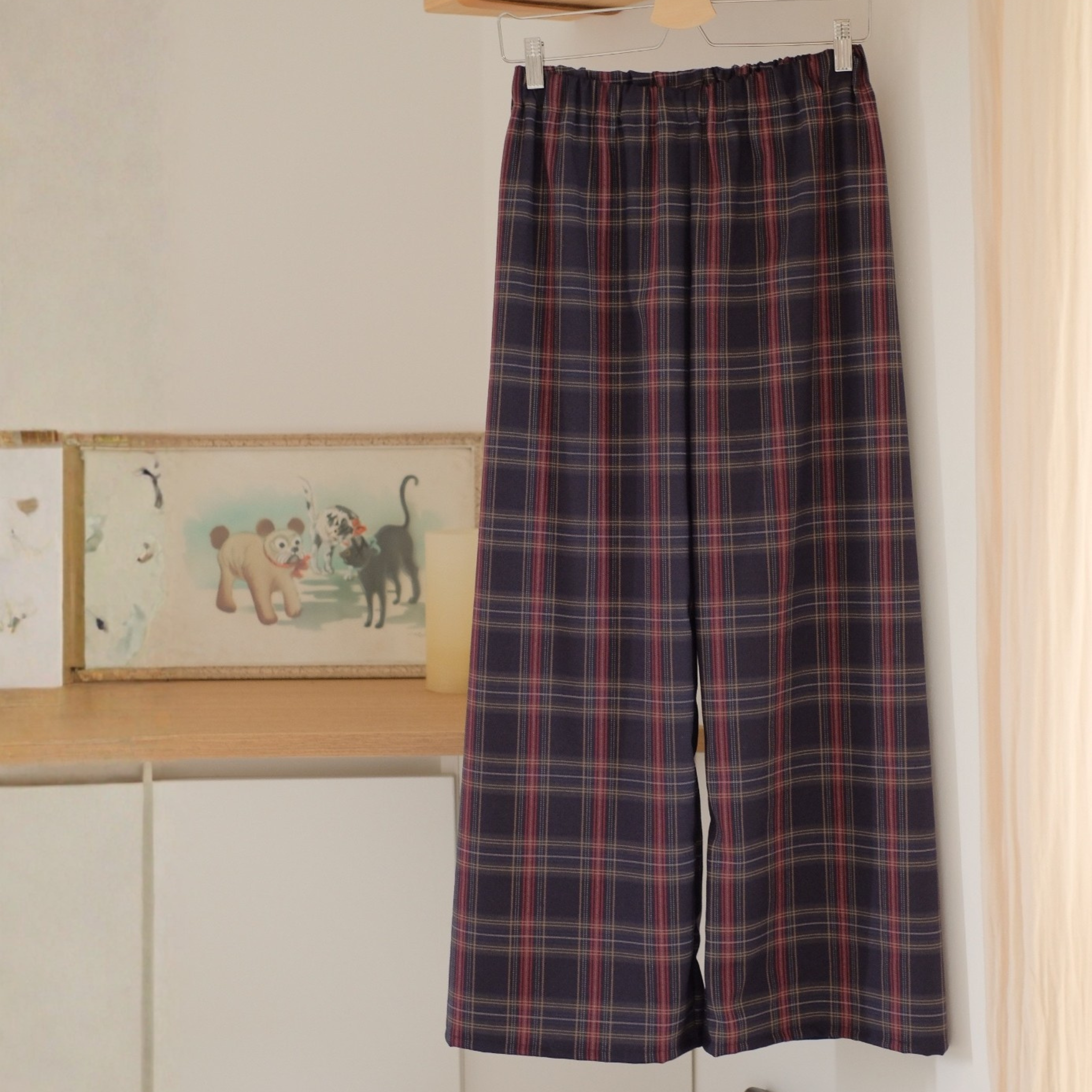 Pantaloni ampi in tartan (+ colori)