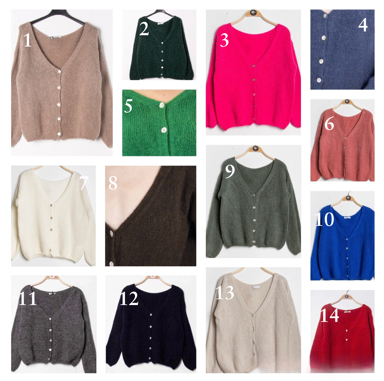 Cardigan misto Mohair scollo V PREORDINE